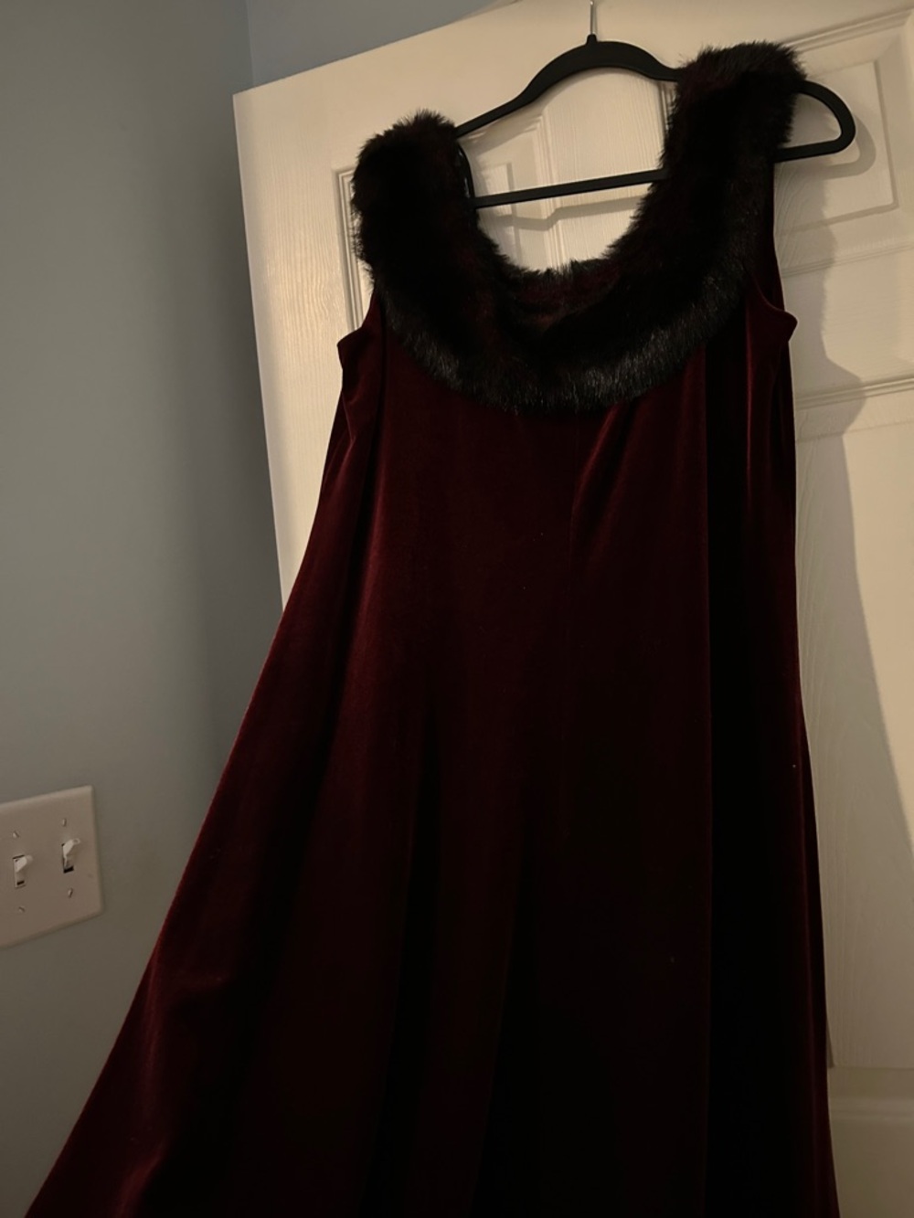 Jeffrey & Nora Evening Burgundy velour Dress goth whimsical sexy romantic blood